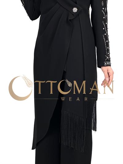 Abiye Püsküllü Takım Siyah OTW40956