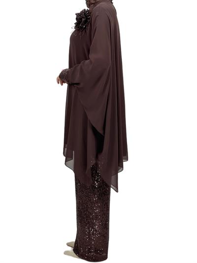 Abiye Üçlü Takım Kahve OTW5162