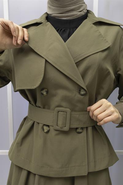 ARMİNE TREND ETEK CEKET TAKIM Haki OTW619