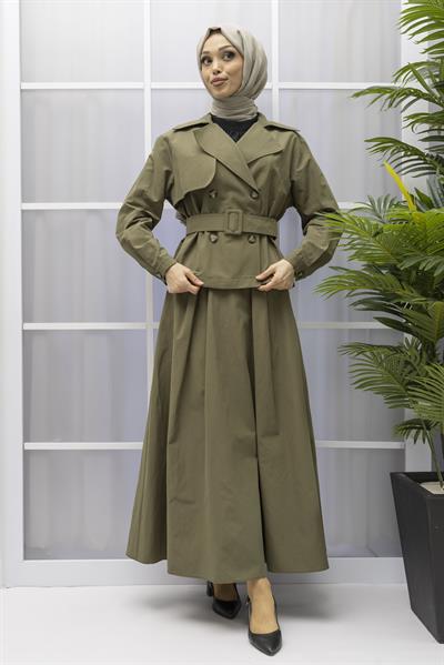 ARMİNE TREND ETEK CEKET TAKIM Haki OTW619