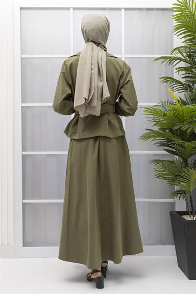 ARMİNE TREND ETEK CEKET TAKIM Haki OTW619