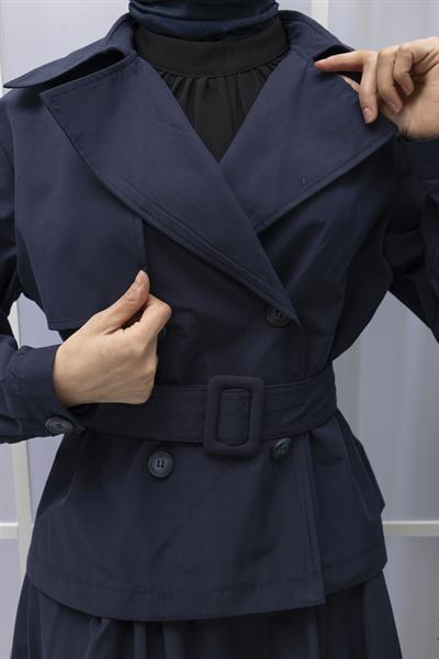 ARMİNE TREND ETEK CEKET TAKIM Lacivert OTW619