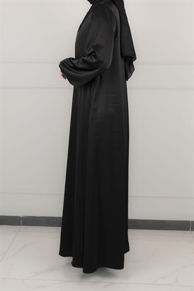 ARMİNE TREND SATEN ELBİSE Siyah OTW902