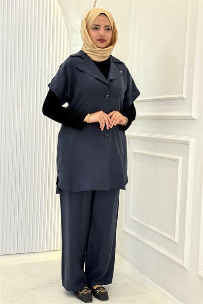 Armine Trend Yelekli İkili Takım Lacivert OTW6128