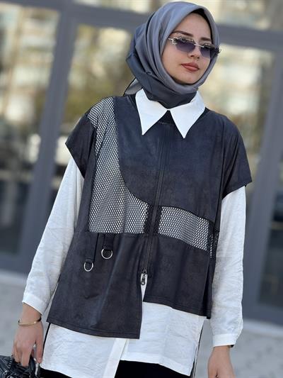 Asimetrik File Detaylı İkili Takım Siyah OTW45825