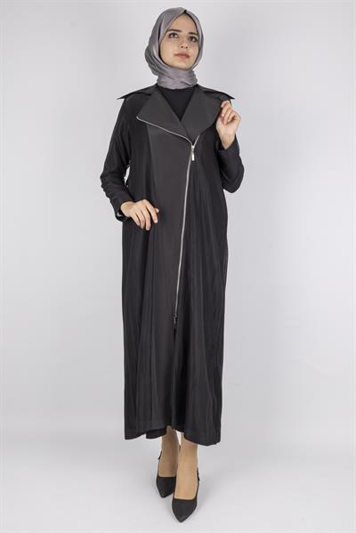 Asimetrik Sandy Kumaş Elbise Ve File Kap İkili Takım Siyah OTW25627