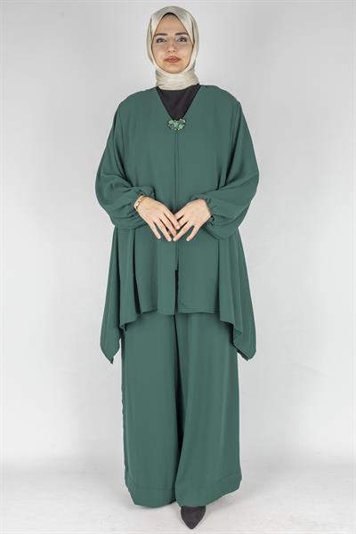 Asimetrik Şifon Büyük Beden Takım Nefti OTW3902