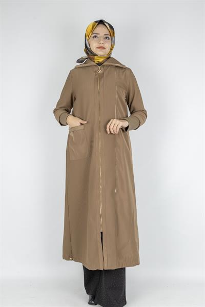 Astarlı Paraşüt Detaylı Tesettür Kap Vizon OTW1582