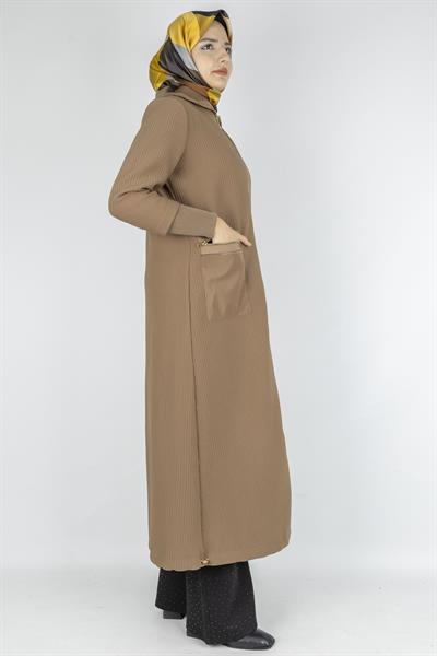 Astarlı Paraşüt Detaylı Tesettür Kap Vizon OTW1582