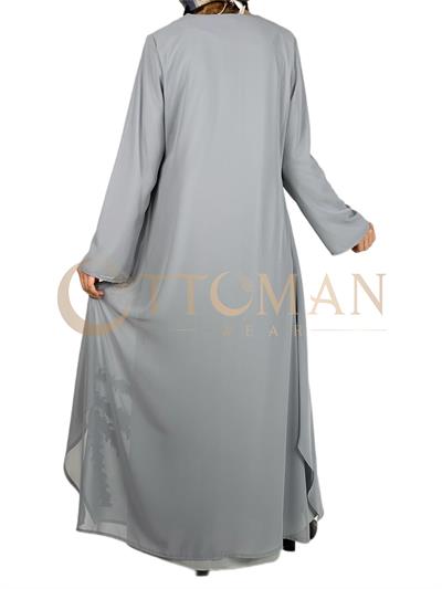 Astarlı Şifon Ferace Gri OTW35990