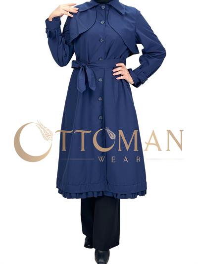 Astarlı Trençkot Lacivert OTW4141