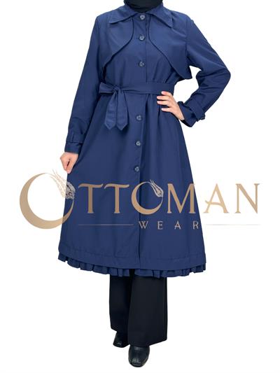 Astarlı Trençkot Lacivert OTW4141