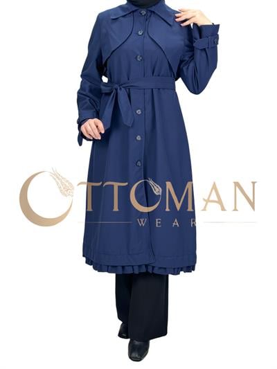 Astarlı Trençkot Lacivert OTW4141