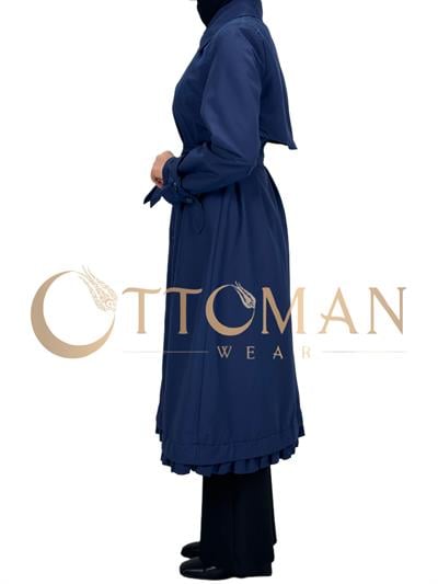 Astarlı Trençkot Lacivert OTW4141