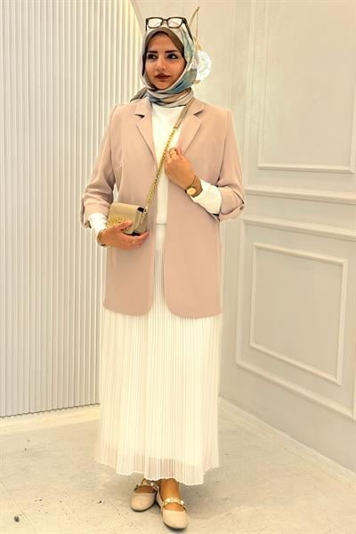 Astarsız Blazer Ceket Taş OTW1151