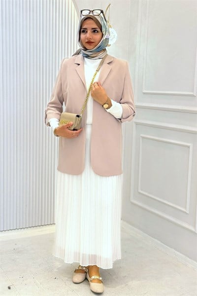 Astarsız Blazer Ceket Taş OTW1151