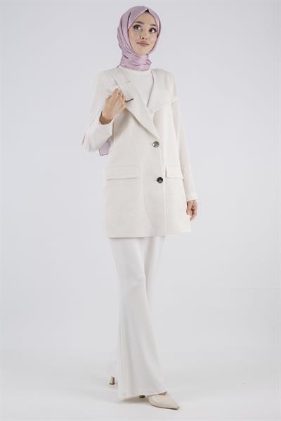 Astarsız Keten Ceket Bej OTW15108