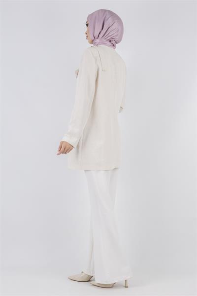 Astarsız Keten Ceket Bej OTW15108