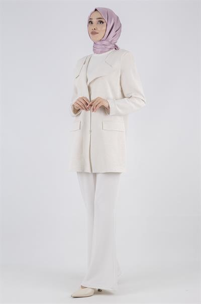 Astarsız Keten Ceket Bej OTW15108