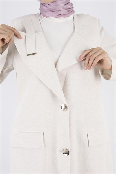 Astarsız Keten Ceket Bej OTW15108