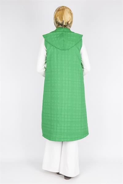 Ayarlanabilir İpli Kapüşonlu Dik Yaka Kapitone Yelek Benetton OTW4029