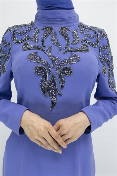 Balık Abiye Elbise Lavanta OTW36123