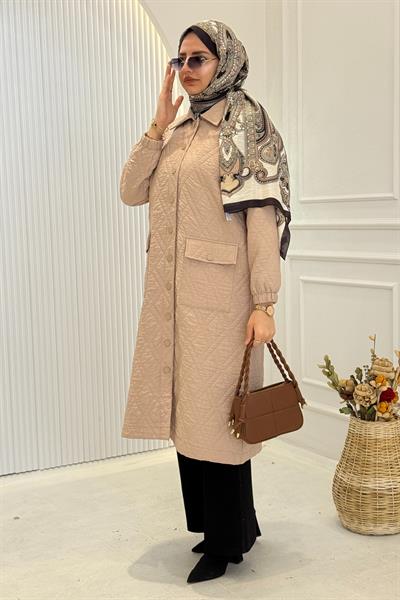 Behrem Baklava Desenli Kapitone Büyük Beden Kapitone Kap Stone OTW2549