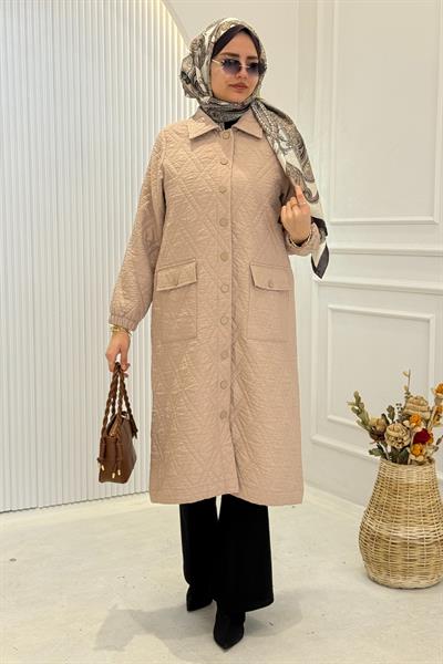 Behrem Baklava Desenli Kapitone Büyük Beden Kapitone Kap Stone OTW2549