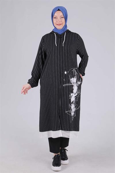 Behrem Büyük Beden Aerobin Kap Siyah OTW2532