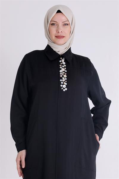 Behrem Büyük Beden Aerobin Kap Siyah OTW25119