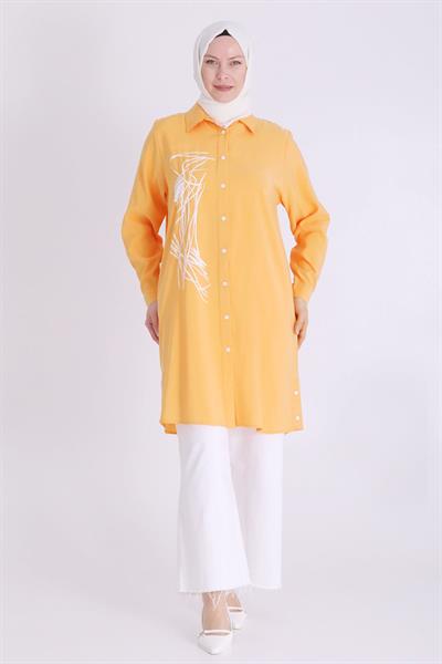 Behrem Büyük Beden Baskılı Tunik Mango OTW2349