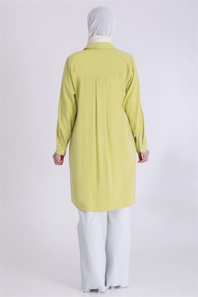 Behrem Büyük Beden Baskılı Tunik Safran OTW2349