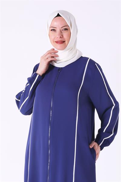 Behrem Büyük Beden Biyeli Ferace Morcivert OTW28069