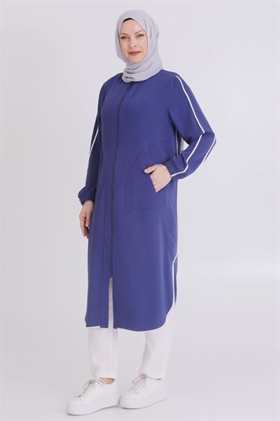 Behrem Büyük Beden Biyeli Kap Morcivert OTW25115