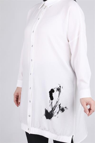 Behrem Büyük Beden Çıtçıtlı Kap Ekru OTW2333