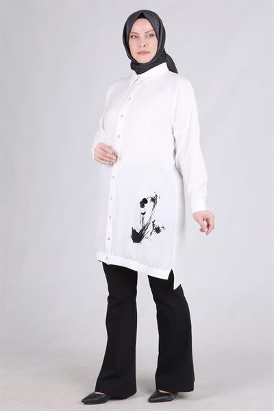 Behrem Büyük Beden Çıtçıtlı Kap Ekru OTW2333