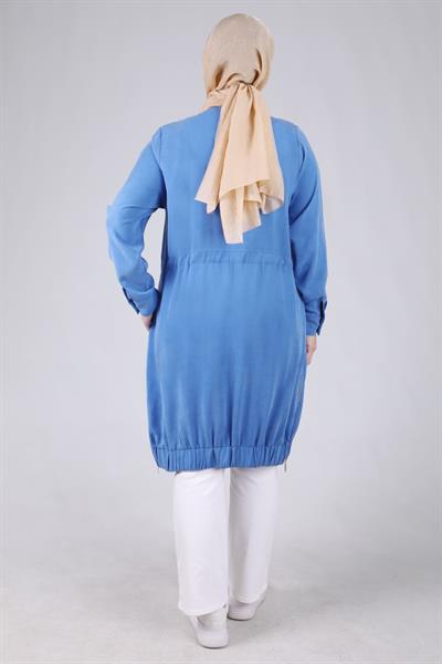 Behrem Büyük Beden Çıtçıtlı Kap Mavi OTW25097