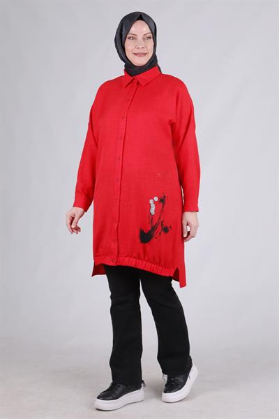 Behrem Büyük Beden Çıtçıtlı Kap Scarlet OTW2333