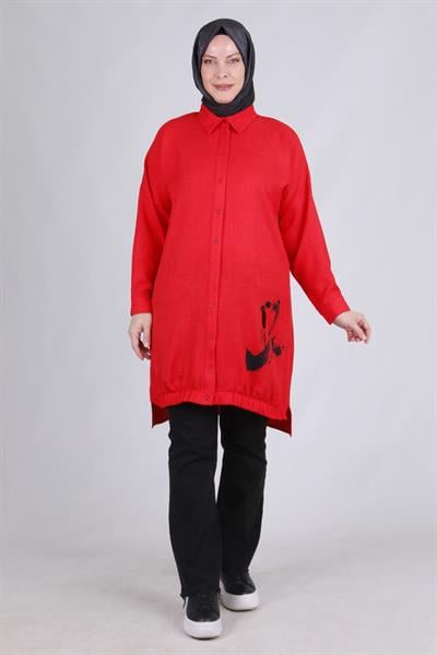 Behrem Büyük Beden Çıtçıtlı Kap Scarlet OTW2333