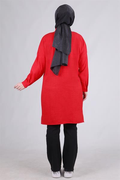 Behrem Büyük Beden Çıtçıtlı Kap Scarlet OTW2333