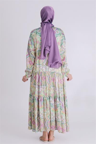 Behrem Büyük Beden Elbise Çağla OTW4003