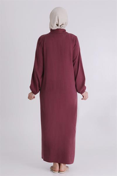 Behrem Büyük Beden Elbise Vişne OTW7523