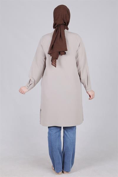 Behrem Büyük Beden Etek Ucu Çiçek Detaylı Kap Taş OTW25094