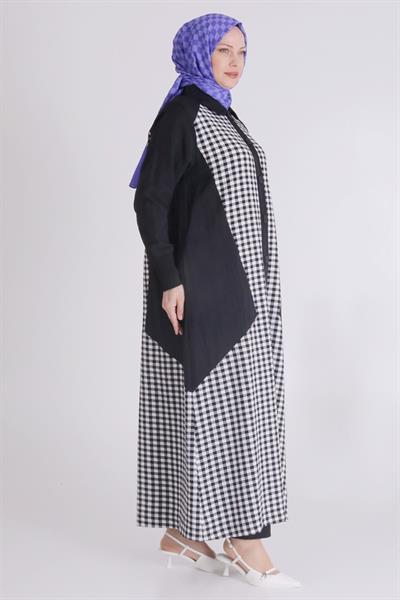 Behrem Büyük Beden Ferace Siyah OTW28073