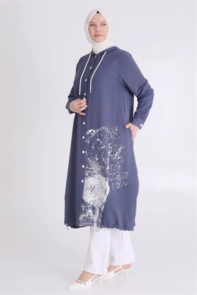 BEHREM Büyük Beden Kap Morcivert OTW2543