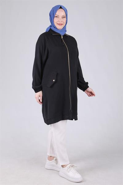 Behrem Büyük Beden Kap Siyah OTW25098