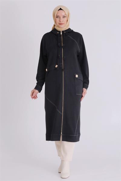 Behrem Büyük Beden Kap Siyah OTW25141