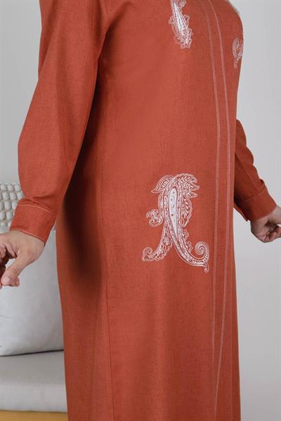 Behrem Büyük Beden Keten Kap Şeftali OTW25070