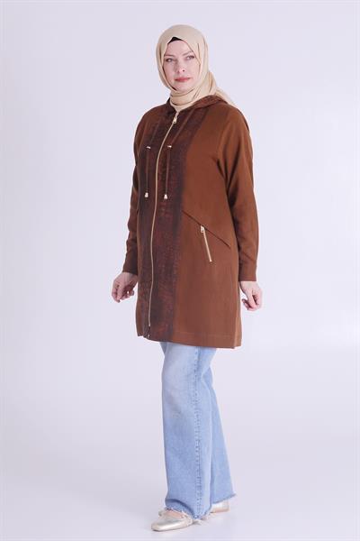 Behrem Büyük Beden Keten Kap Tarçın OTW25116