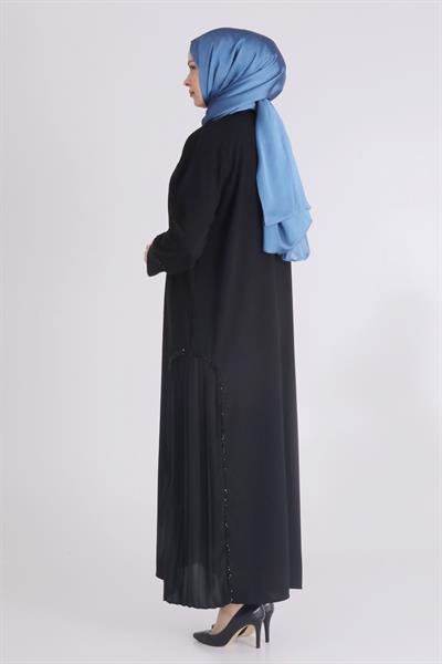 Behrem Büyük Beden Krep Abaya Siyah OTW65011